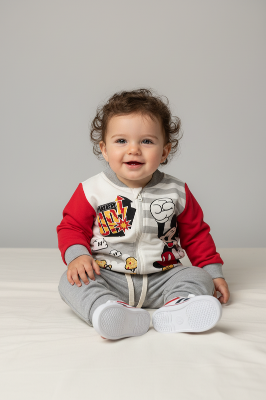 Completo Tuta in felpa Neonato con zip Disney Baby ELLEPI - Taglia 9/12 mesi