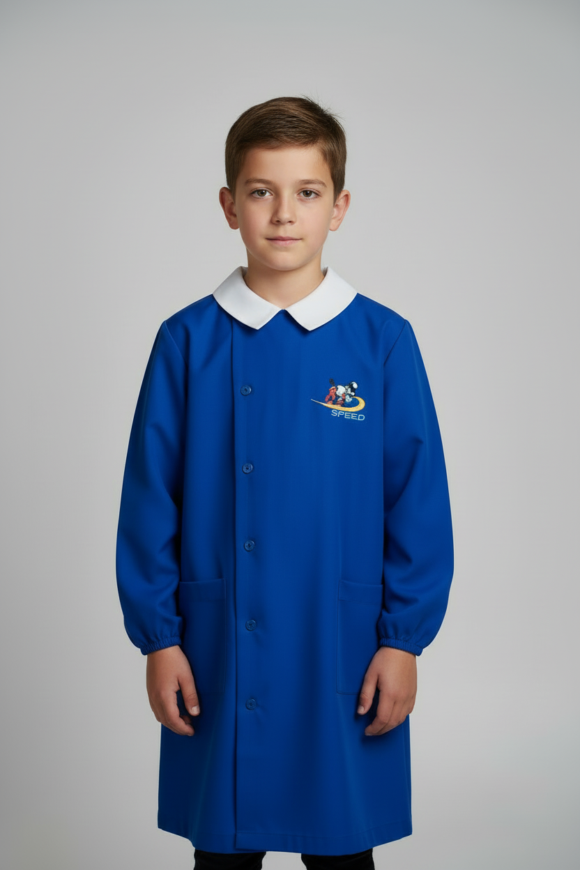 Grembiule Scuola Elementare Blu Bambino - Taglie 11 e 12 anni