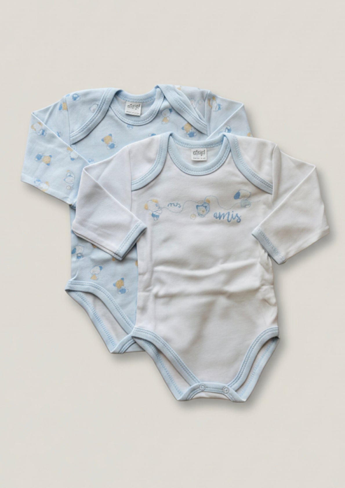 Coppia Body Baby in puro cotone garzato manica lunga ELLEPI