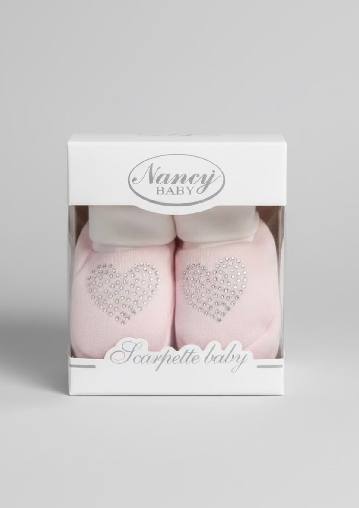 Scarpette in Ciniglia Neonata con Cuore Strass – NANCY BABY