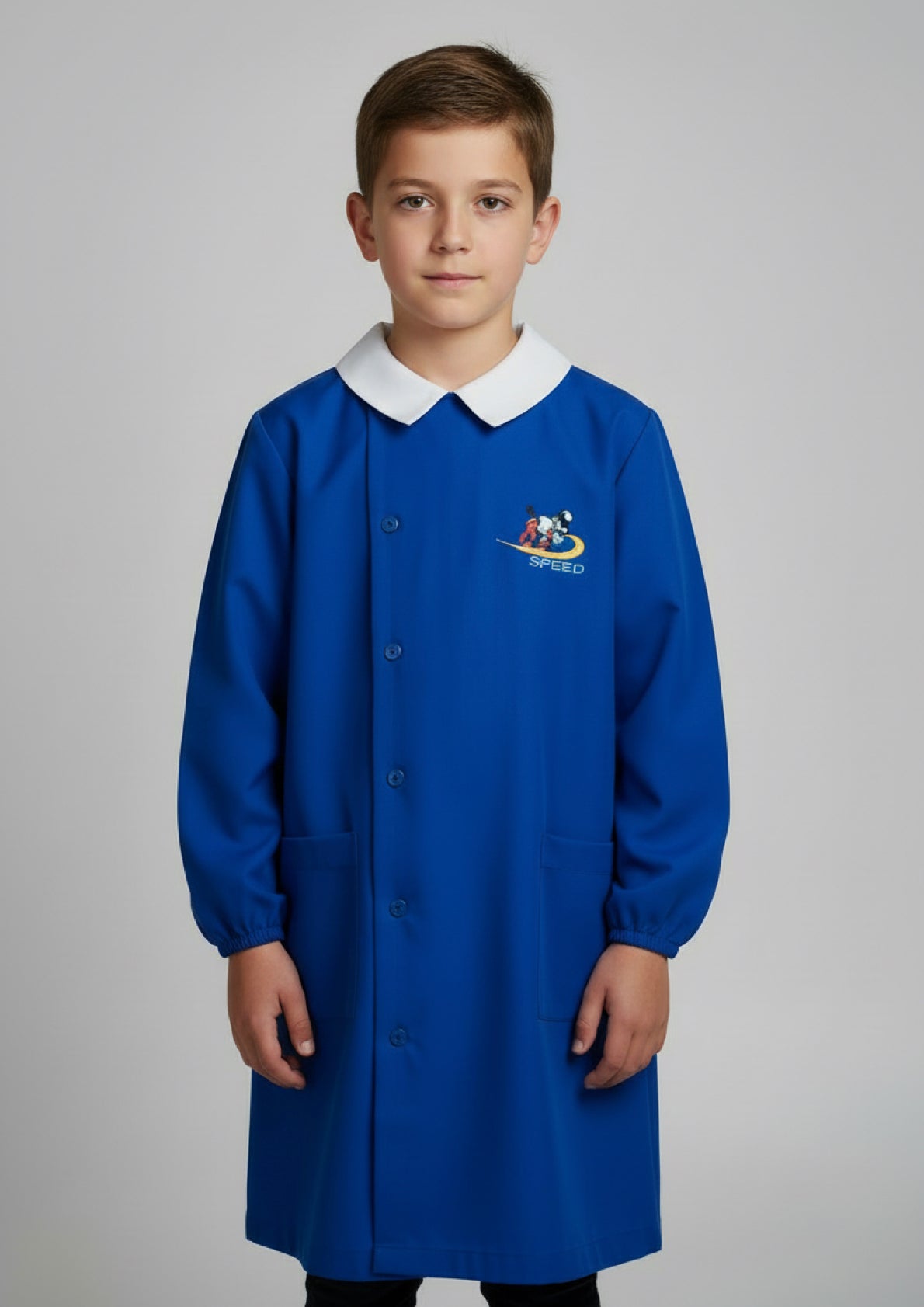 Grembiule Scuola Elementare Blu Bambino - Taglie 11 e 12 anni