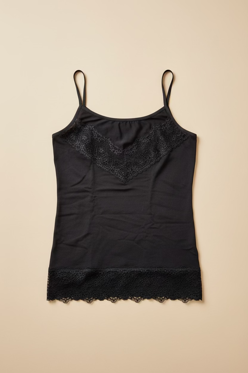 Top Donna in cotone elasticizzato, tulle e pizzo con spallina stretta - INTIMAMI