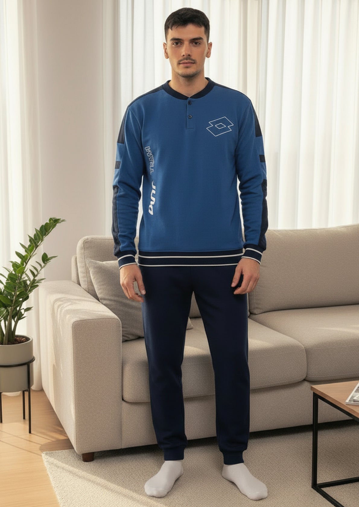 Pigiama uomo cotone interlock sportivo LOTTO - Taglia S/46