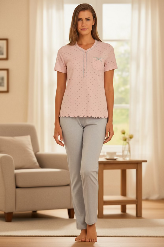 Pigiama donna mezza manica in Jersey di cotone LINCLALOR - Taglia 44