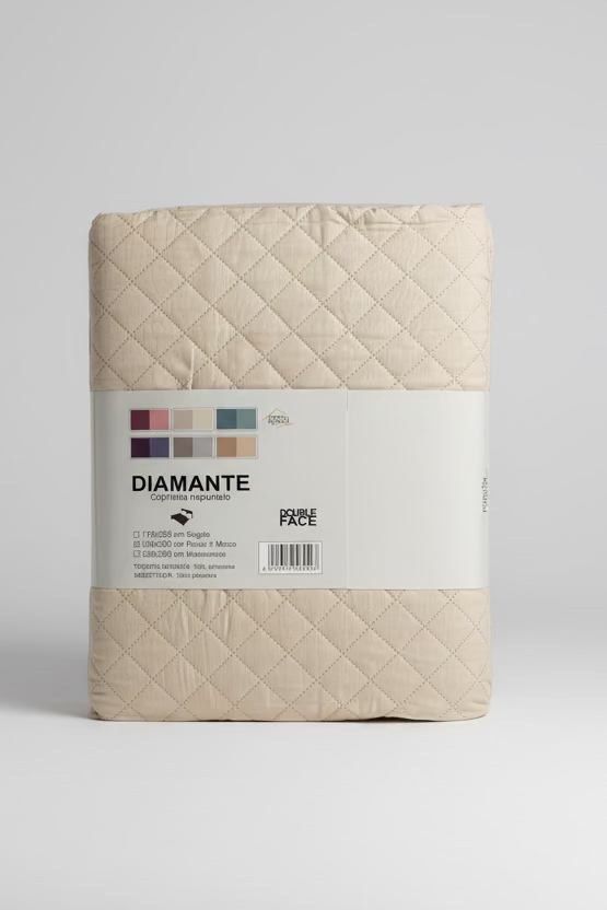 Copriletto Trapuntato Leggero Una Piazza e Mezza Double Face Rombi DIAMANTE - Renée Legrand