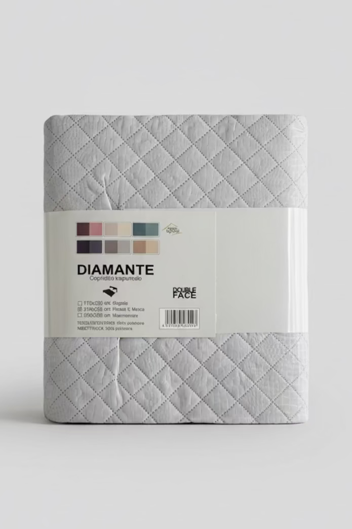 Copriletto Trapuntato Leggero Una Piazza e Mezza Double Face Rombi DIAMANTE - Renée Legrand