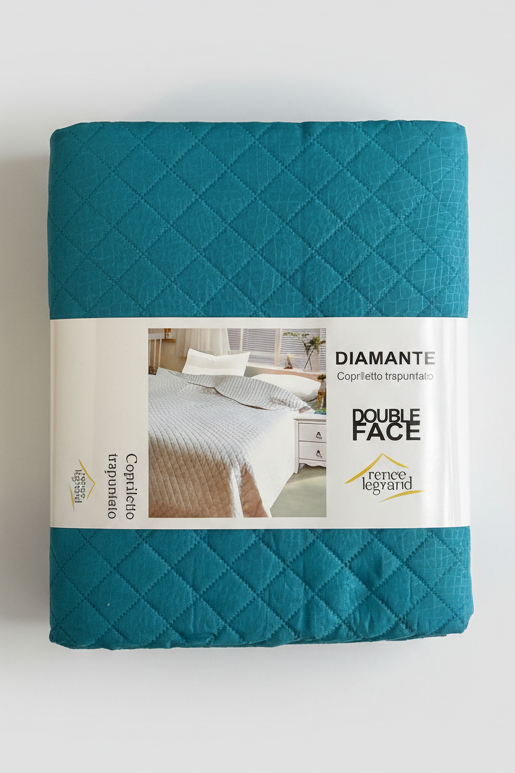 Copriletto Trapuntato Leggero Una Piazza e Mezza Double Face Rombi DIAMANTE - Renée Legrand