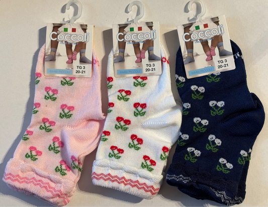 Tre Calze corta Baby in fresco cotone COCCOLI