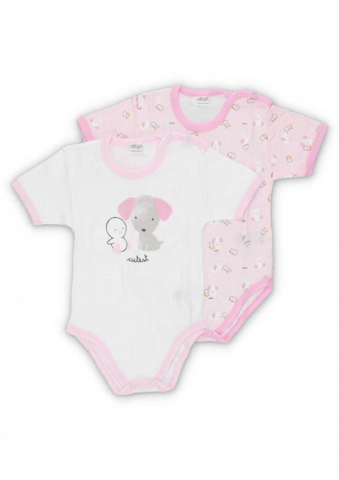 Coppia body neonato puro cotone mezza manica ELLEPI