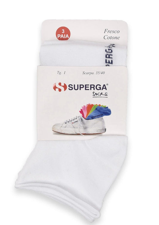 Tripack Calzini Unisex smollati corti in fresco cotone SUPERGA
