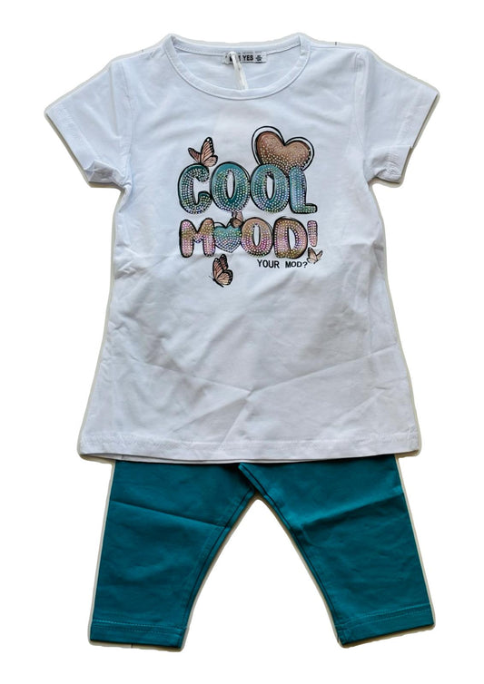 Completo bambina “Cool Mood” Maglietta + pantalone capri
