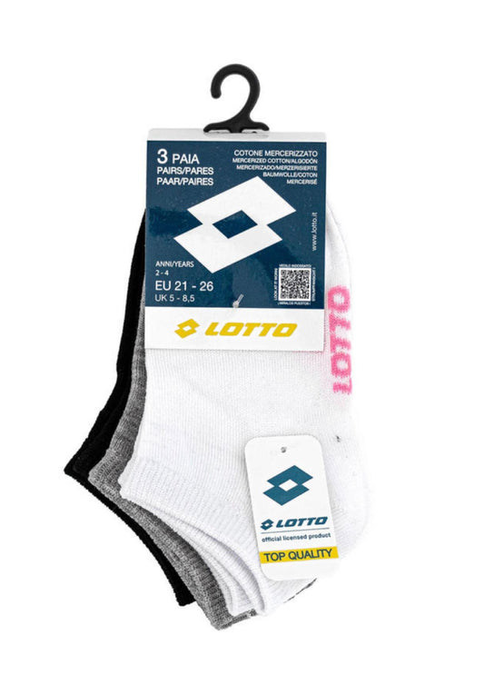 Tripack calzini corti ragazza in cotone LOTTO