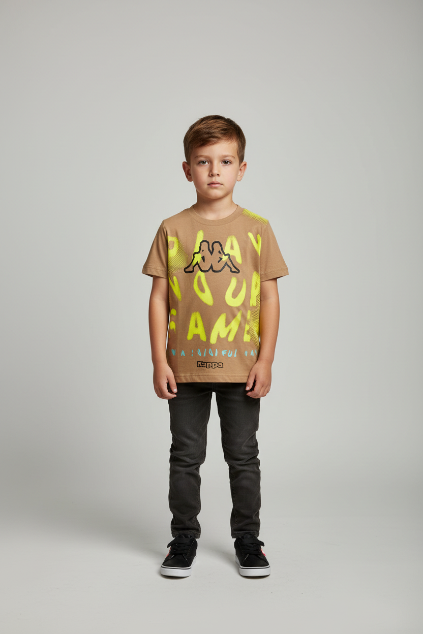 T-Shirt Bambino con stampa fronte e retro – stile urban fluo KAPPA