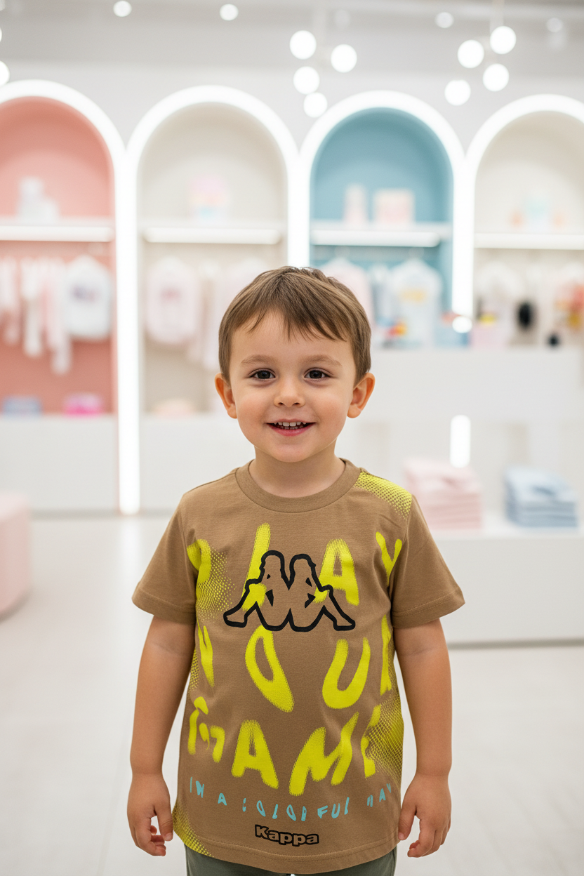 T-Shirt Bambino con stampa fronte e retro – stile urban fluo KAPPA