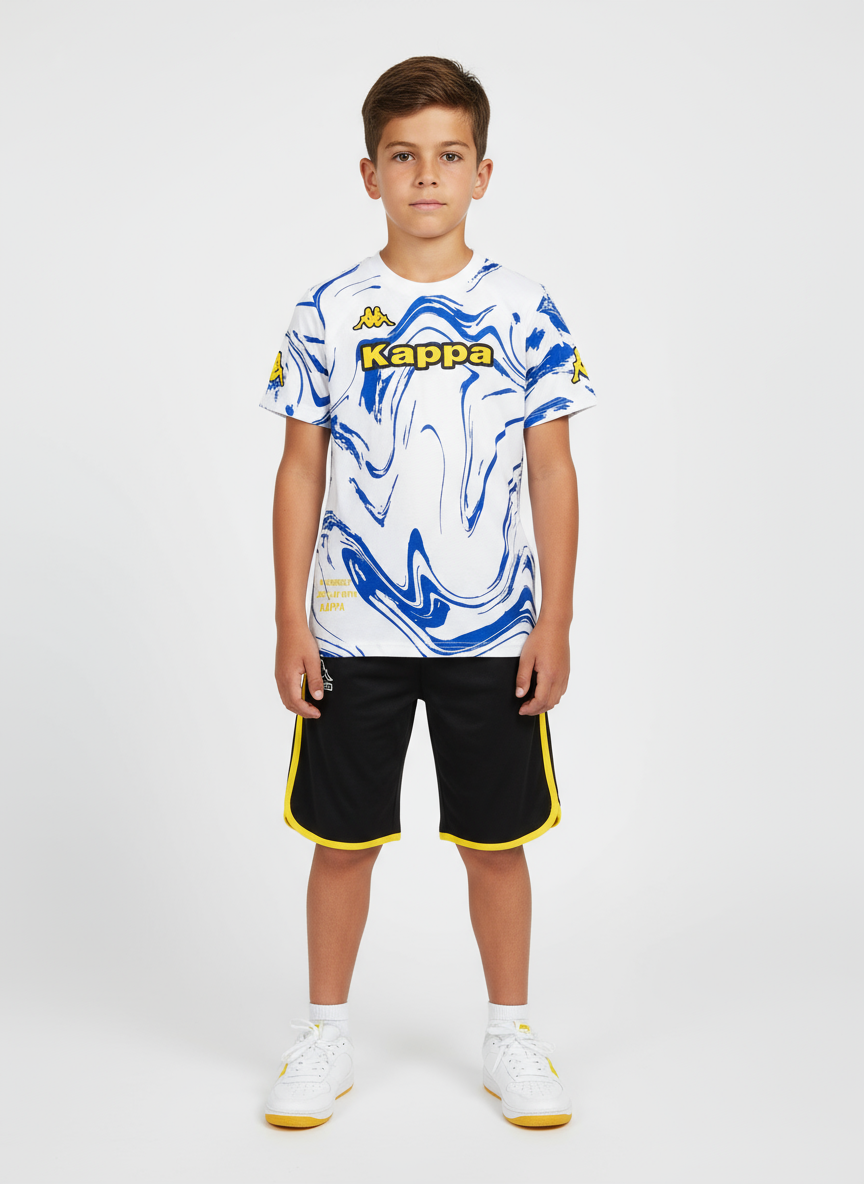 Completo Bambino T-shirt fantasia + bermuda nero KAPPA - Taglia 6 anni