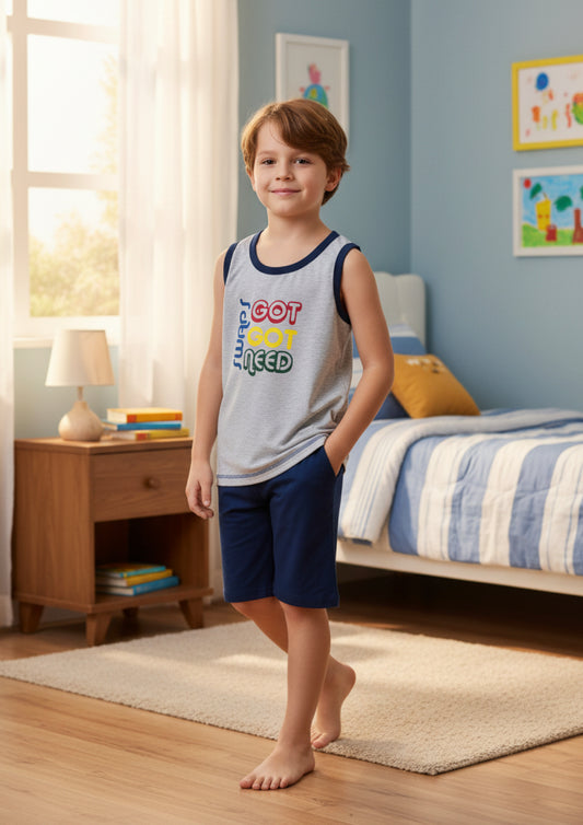 Pigiama bambino spalla larga e pantaloncino IRGE
