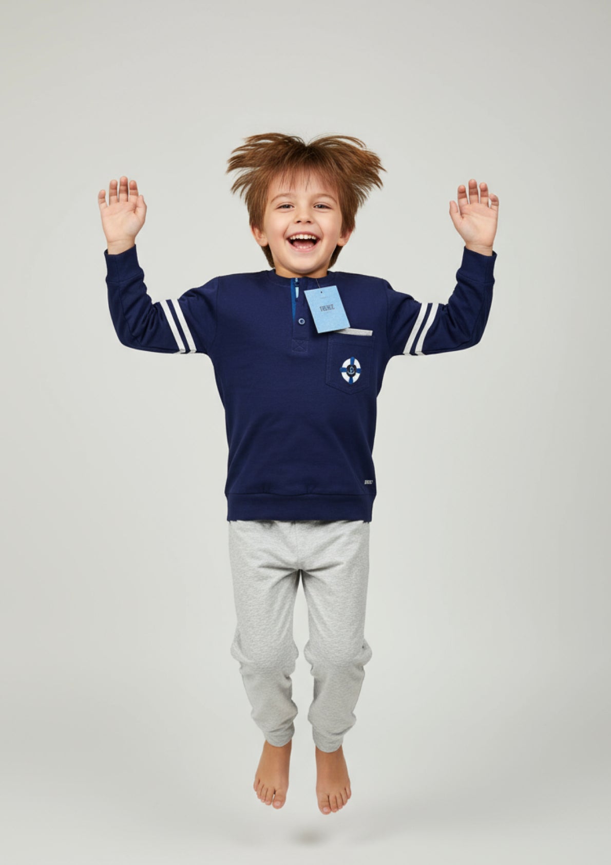 Pigiama Bambino manica lunga serafino in Jersey di Cotone IRGE - Taglia 5/6 anni