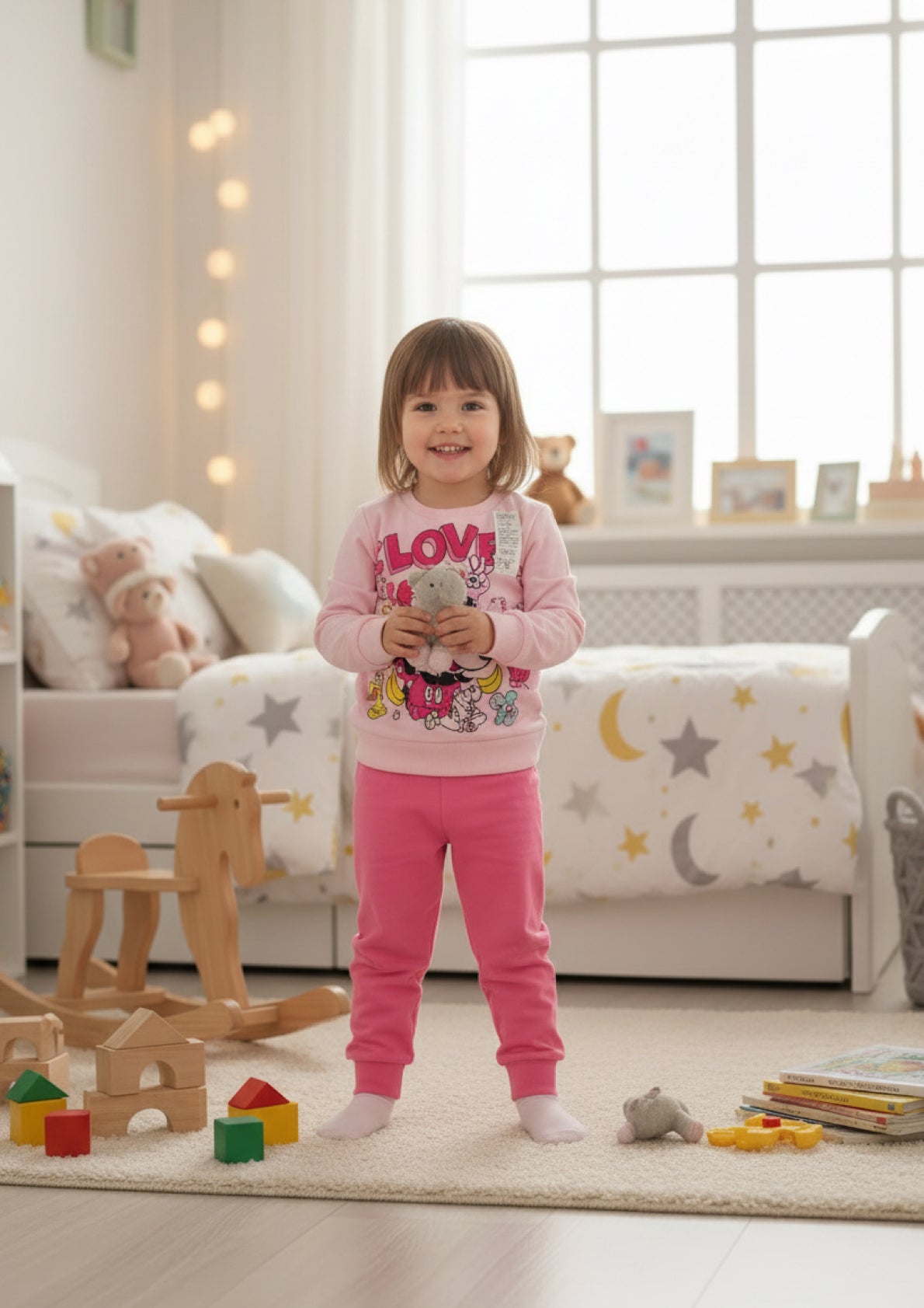 Pigiama Neonata e Bambina manica lunga primaverile in Jersey di Cotone Minnie Disney ELLEPI - Taglia 3 anni