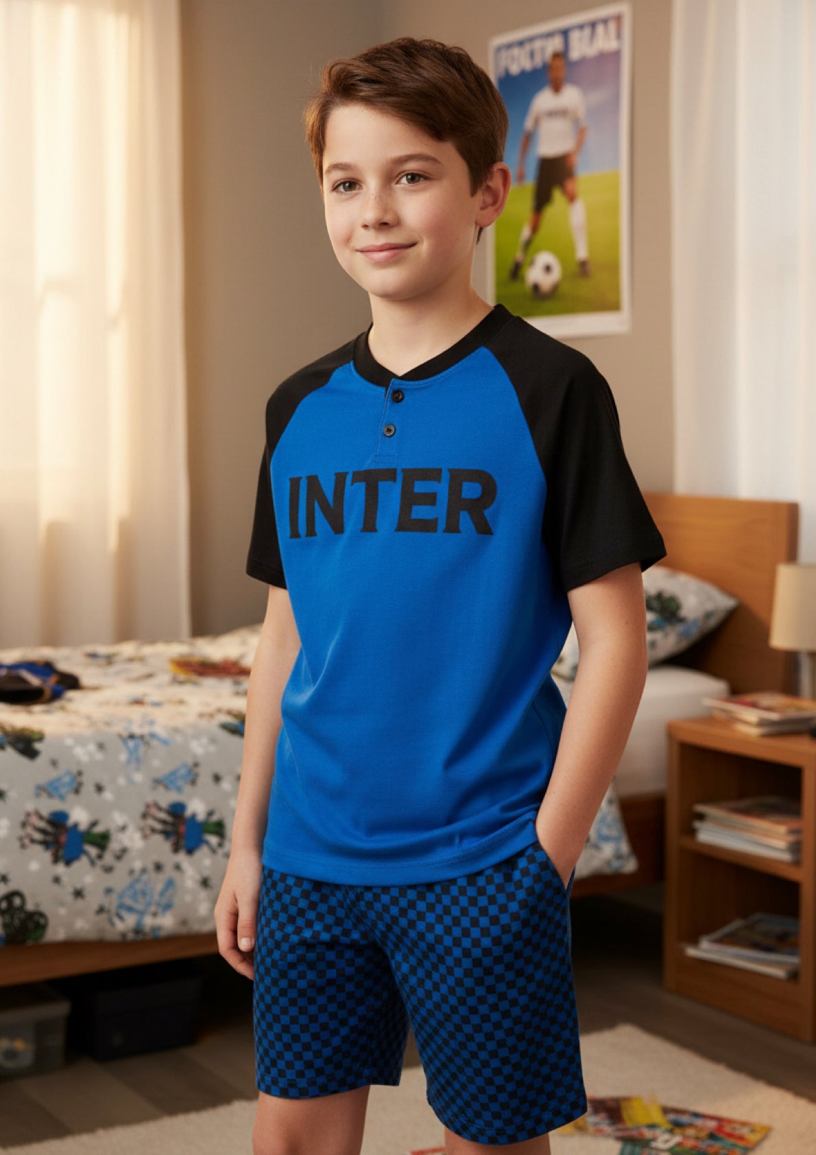 Pigiama Ragazzo mezza manica con pantalone corto F.C. INTER