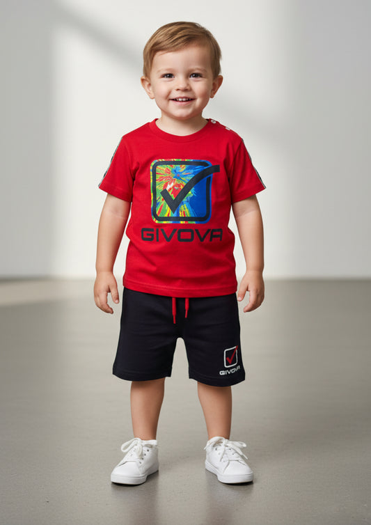 Completo Neonato T-Shirt a mezza manica e Pantaloncino GIVOVA