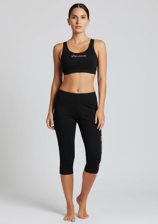 Completo sportivo donna top + leggings a 3/4 GIVOVA