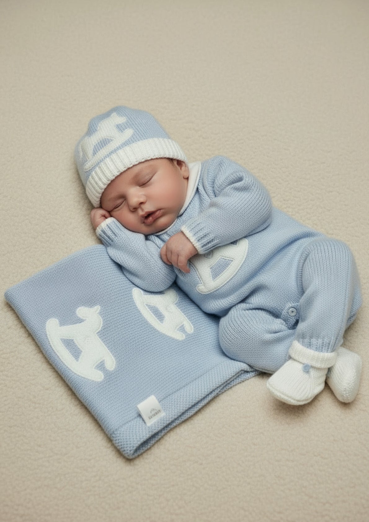 Set Nascita 3 pezzi neonato Tutina Coperta e Cappello NAZARENO GABRIELLI