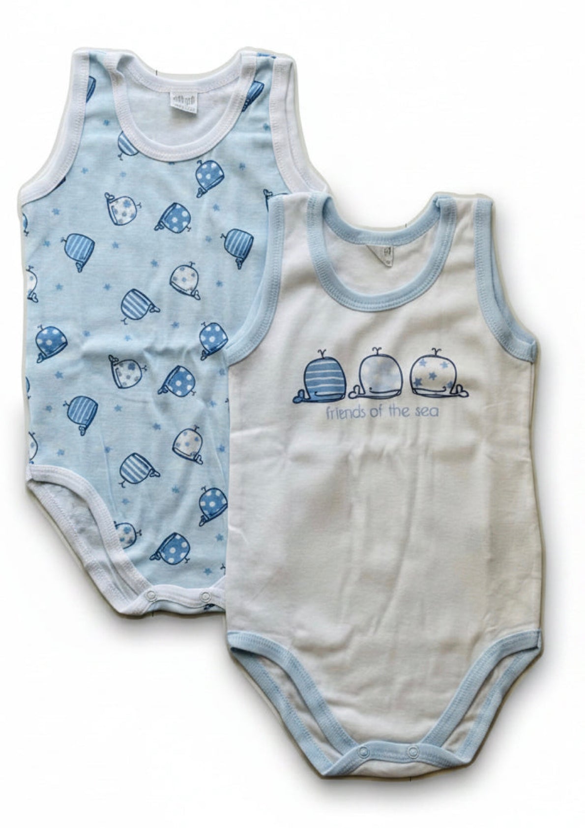 Coppia Body Baby in puro cotone spalla larga ELLEPI