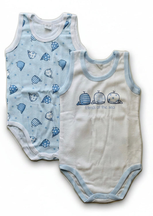 Coppia Body Baby in puro cotone spalla larga ELLEPI