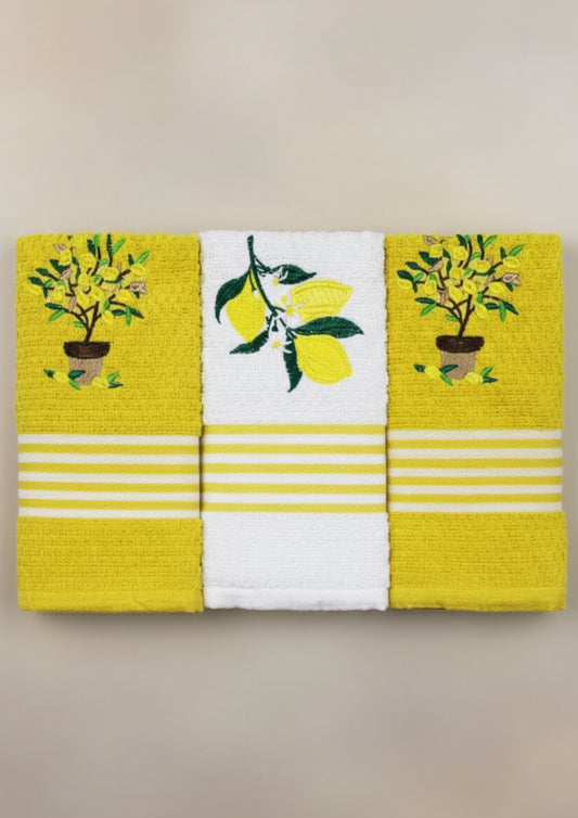 Set 3 strofinacci da cucina canovacci in spugna Jacquard PREZIOSA