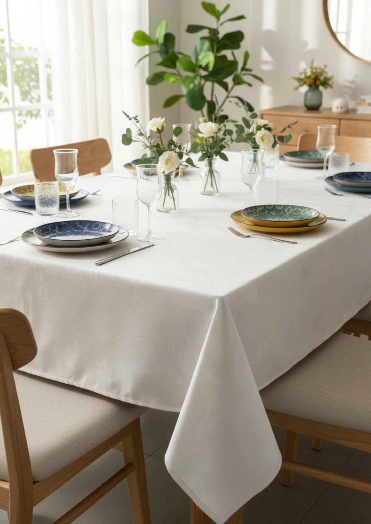 Tovaglia 6 posti antimacchia modello Europa - SOMMARUGA Home Collection