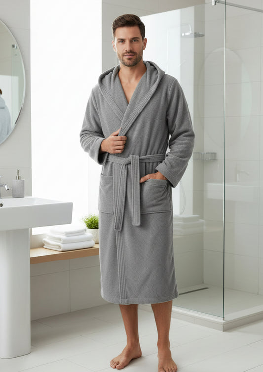 Accappatoio adulto unisex in spugna 100% cotone HAPPIDEA