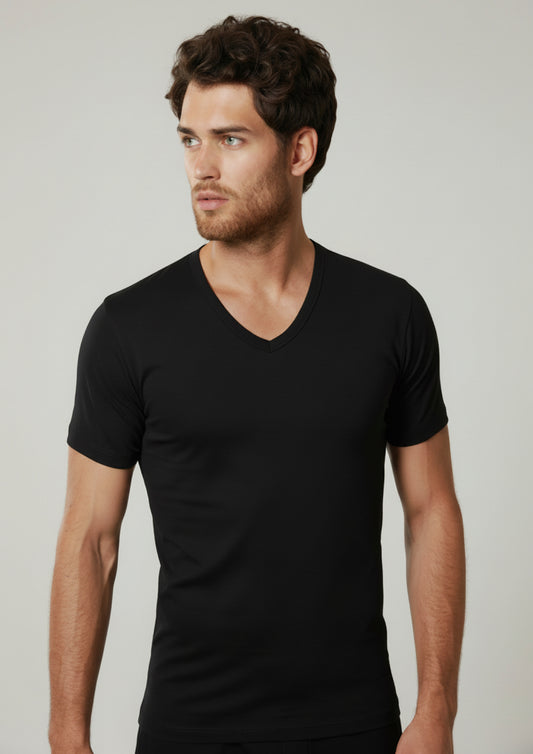 Maglia Uomo Mezza Manica scollo a V cotone jersey colori assortiti - NOTTINGHAM