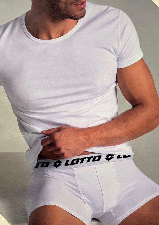 T-shirt Uomo mezza manica girocollo in cotone bielastico LOTTO