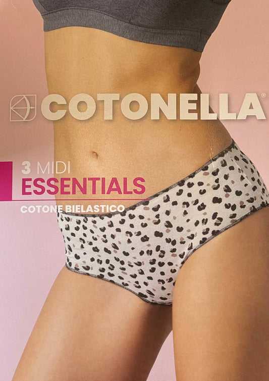 Tripack Slip a Vita Alta Essentials Midi Fantasia 3488 COTONELLA - Taglia 6/XXL
