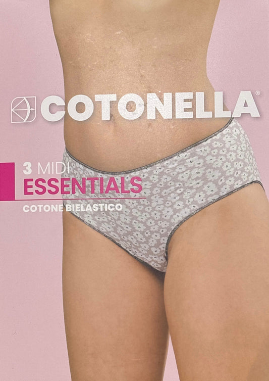 Tripack Slip a Vita Alta Essentials Midi Fantasia 3488  COTONELLA - Taglia 6/XXL