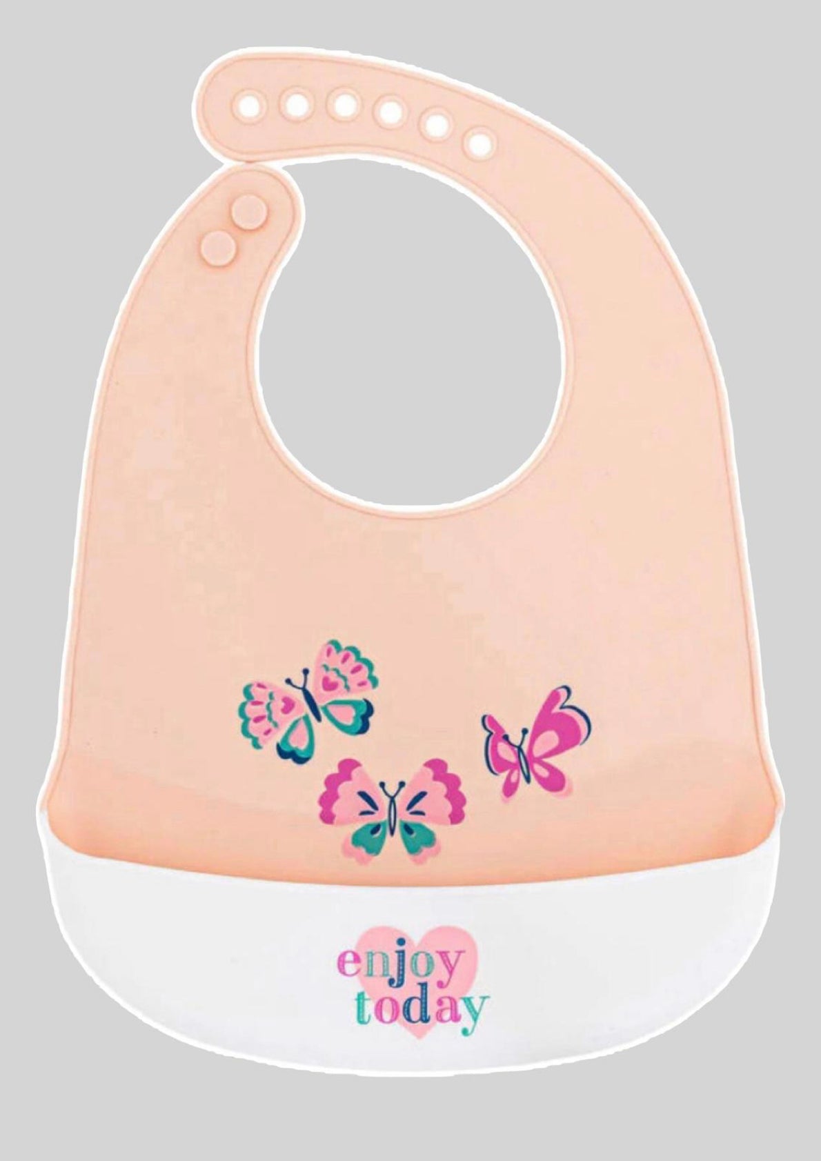 Bavaglino Neonato/a in silicone con tasca raccoglipappa ELLEPI