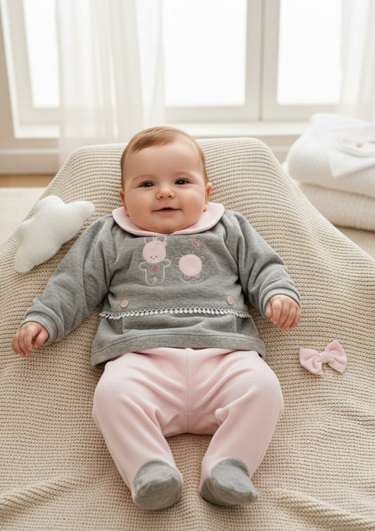 Completo Neonata in ciniglia LES JOLIES - Taglia 6/9 mesi