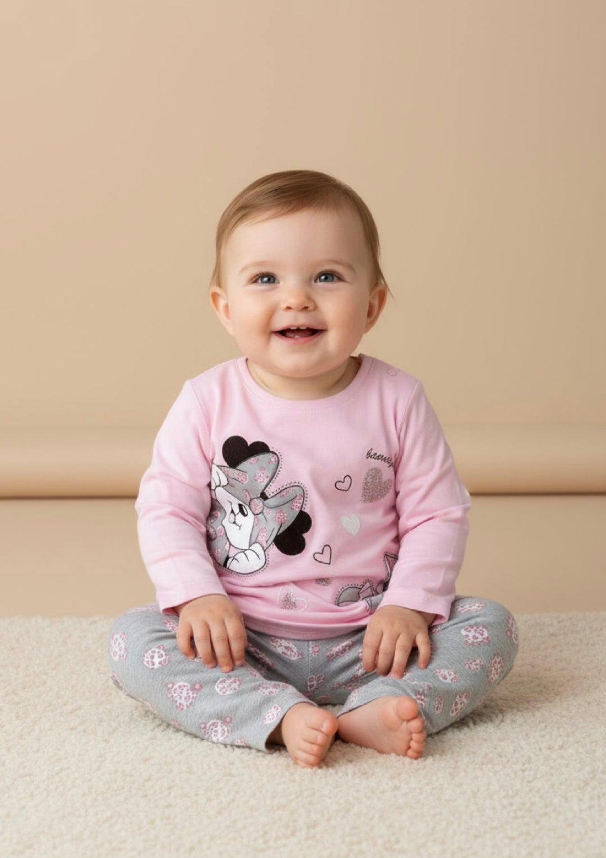 Completo neonata 2 pezzi con dettagli strass MISS BELLINA - Taglia 12 mesi