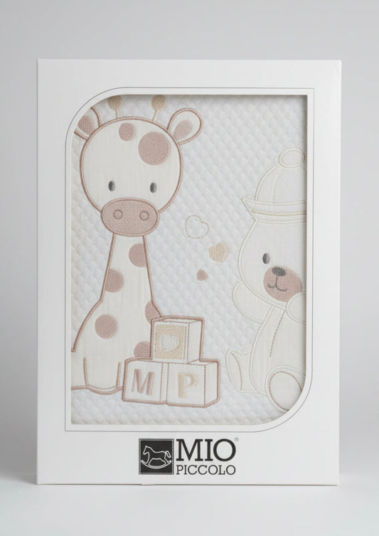 Copertina Lettino in cotone ricamata Baby - PICCOLO MIO