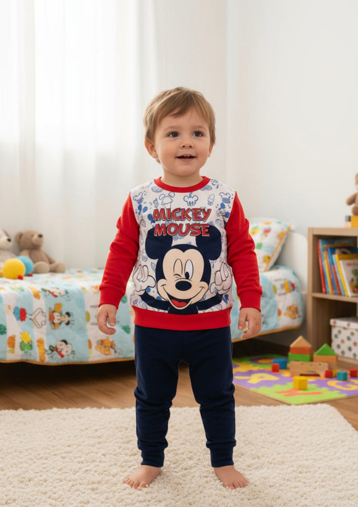 Pigiama Neonato in cotone interlock Disney Mickey Mouse ELLEPI -Taglia 12 mesi