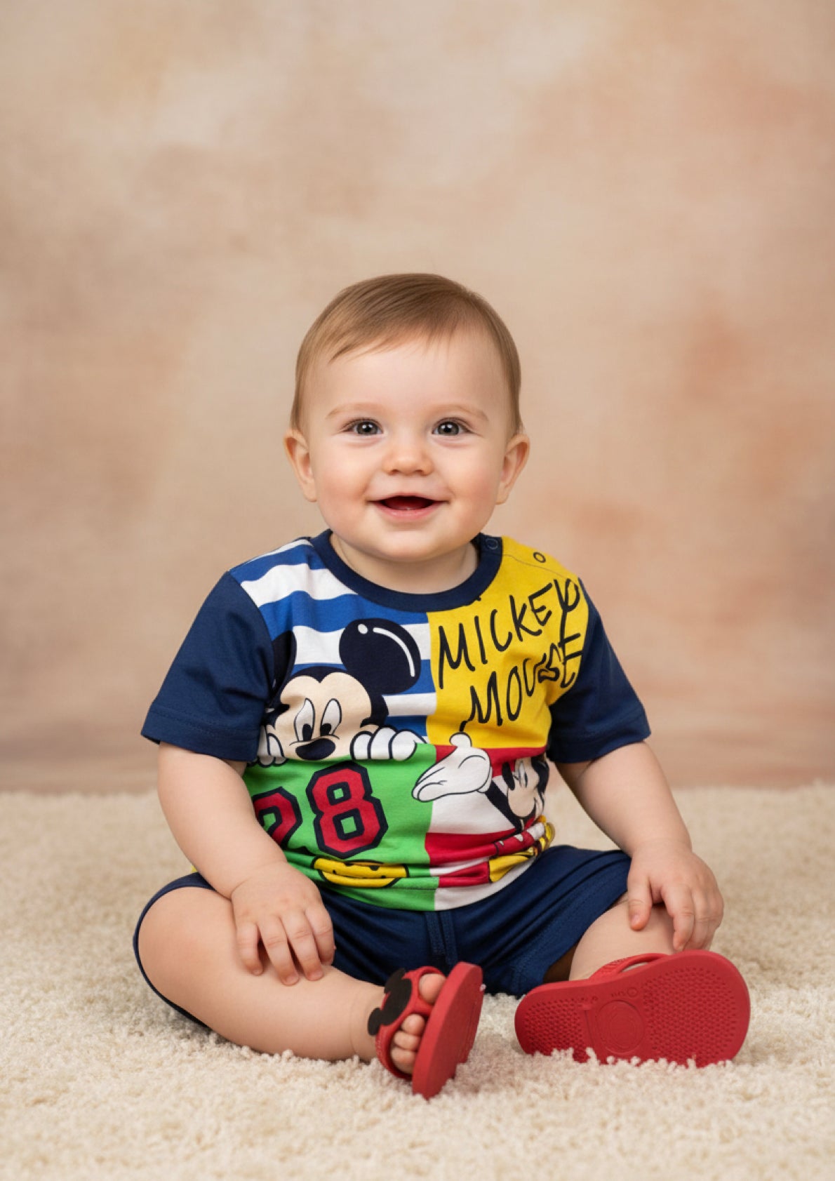 Pigiama neonato a mezza manica Mickey Mouse Disney ELLEPI - Taglia 9 mesi