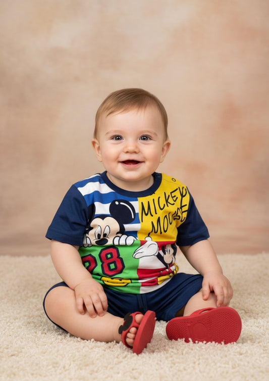 Pigiama neonato a mezza manica Mickey Mouse Disney ELLEPI - Taglia 9 mesi