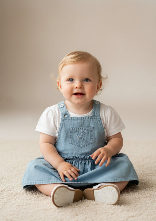 Completo Neonata Salopette con T-Shirt a mezza manica LASTA STAR MINI - Taglia 6/9 mesi