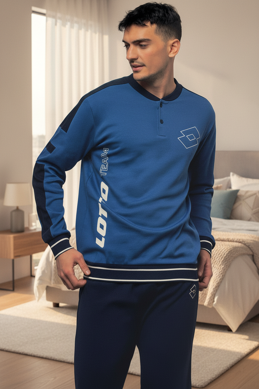 Pigiama uomo cotone interlock sportivo LOTTO - Taglia S/46