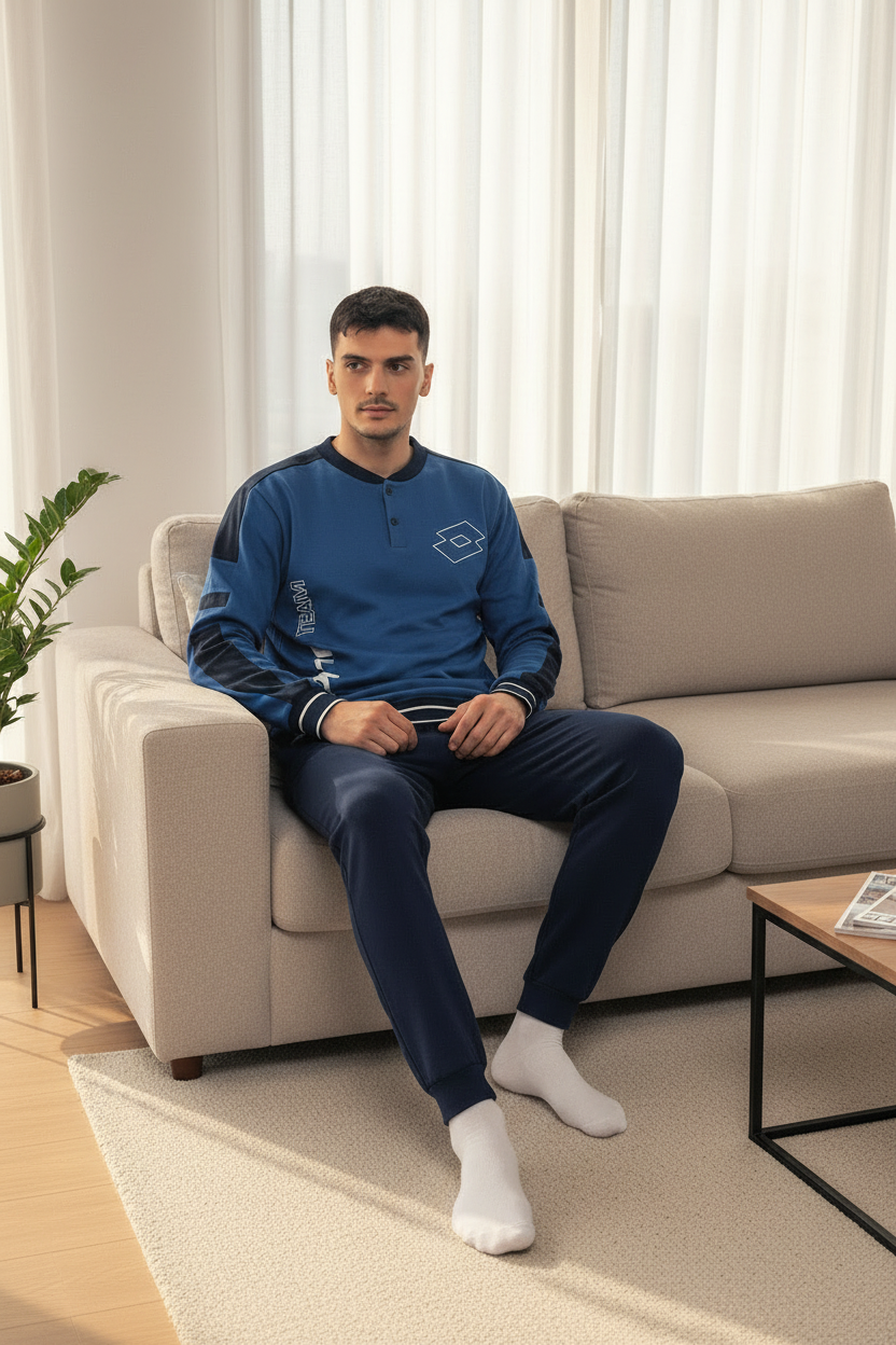 Pigiama uomo cotone interlock sportivo LOTTO - Taglia S/46