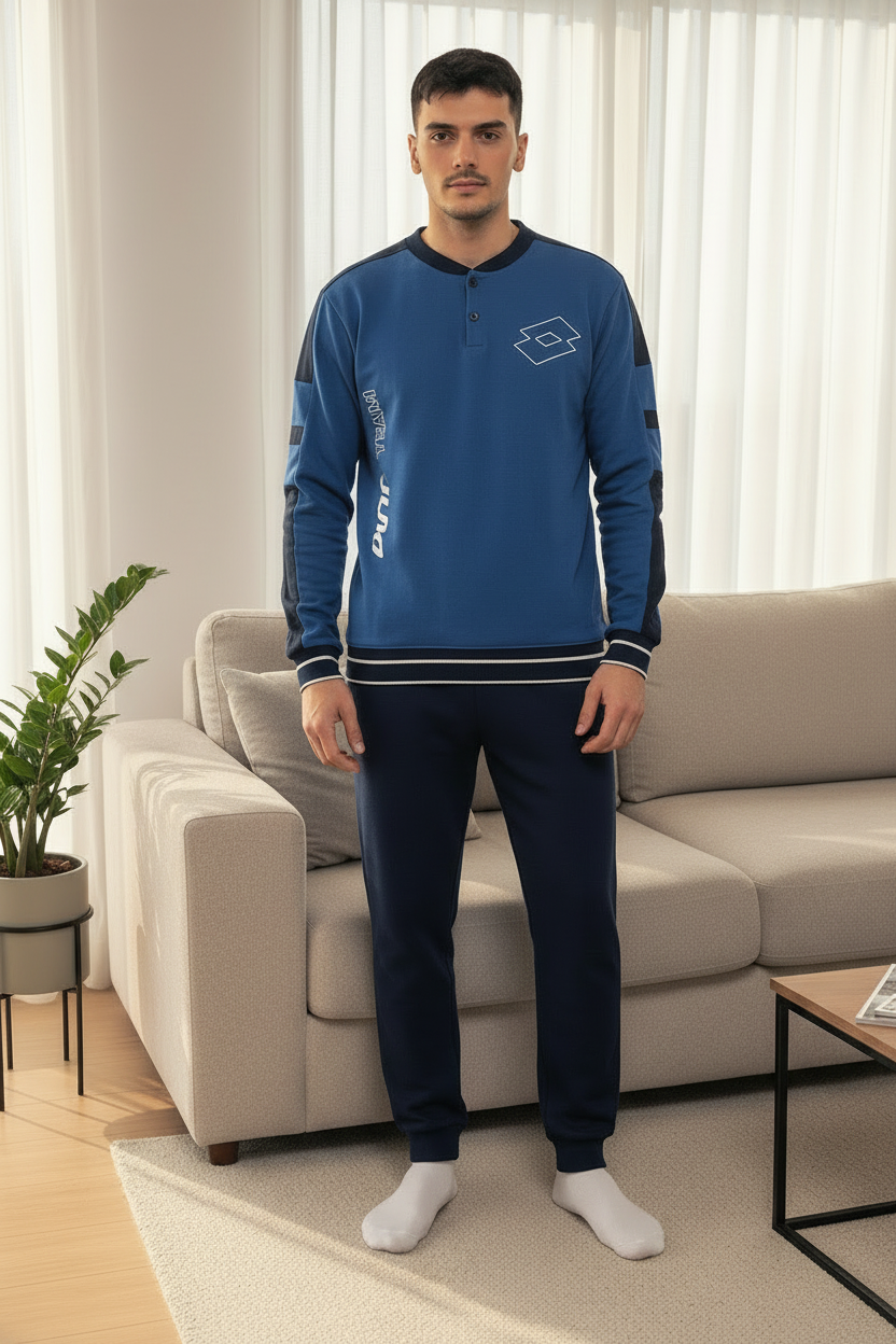 Pigiama uomo cotone interlock sportivo LOTTO - Taglia S/46