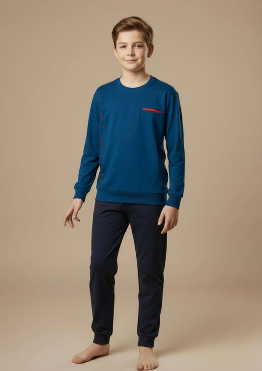 Pigiama Ragazzo manica lunga cotone interlock YOU&ME - Taglia 10/12 anni