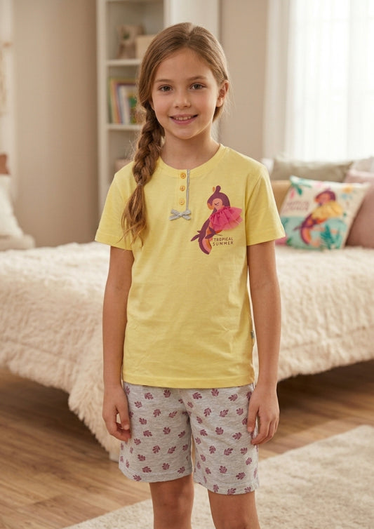 Pigiama Bambina T-Shirt manica corta e pantaloncini IRGE - Taglia 9/10 anni