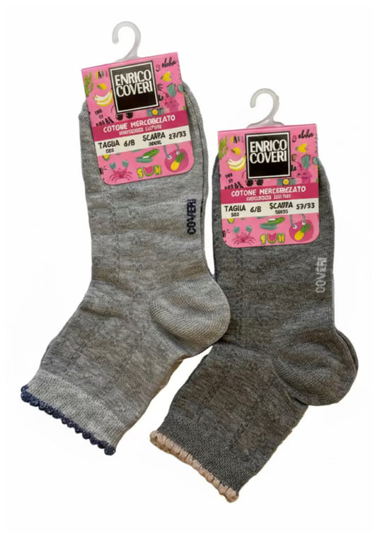 Bipack Calze corte estive Bambina in fresco cotone ENRICO COVERI