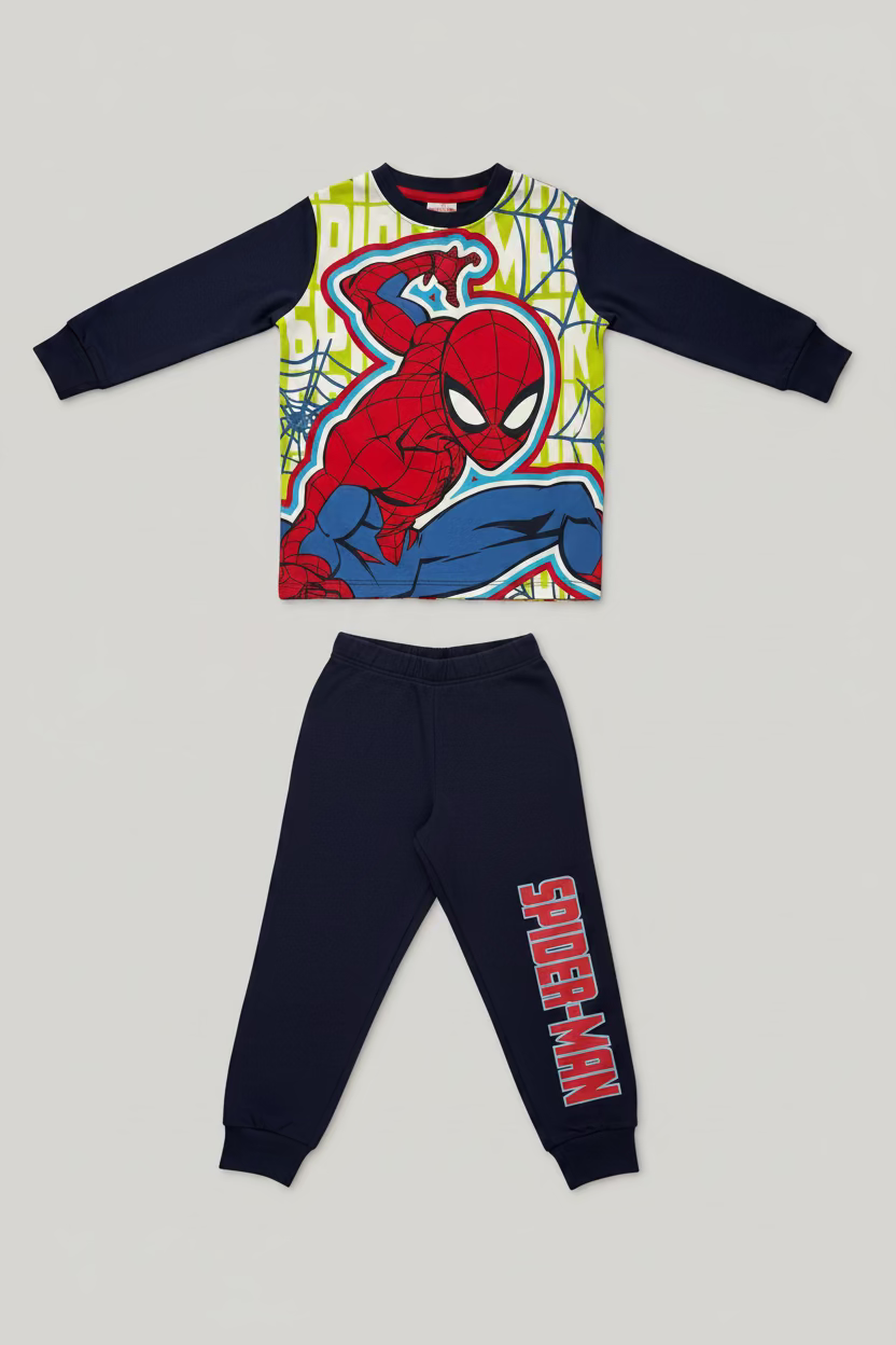 Pigiama Bambino manica lunga Cotone Interlock SPIDERMAN - Taglia 3/4 anni